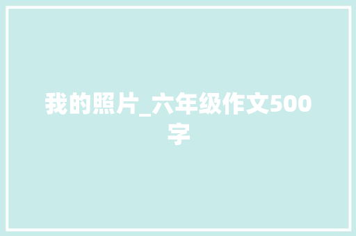 我的照片_六年级作文500字