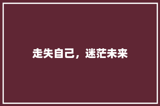 走失自己，迷茫未来