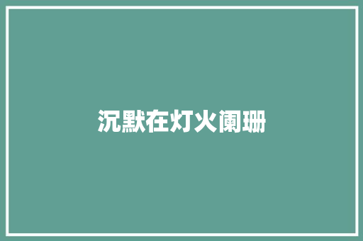 沉默在灯火阑珊