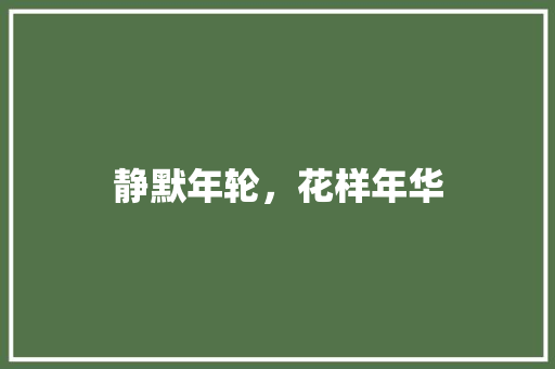 静默年轮，花样年华 知识百科