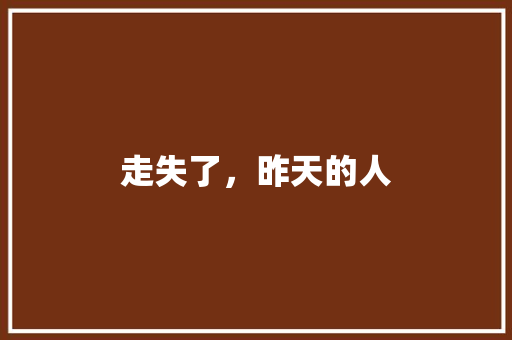 走失了，昨天的人