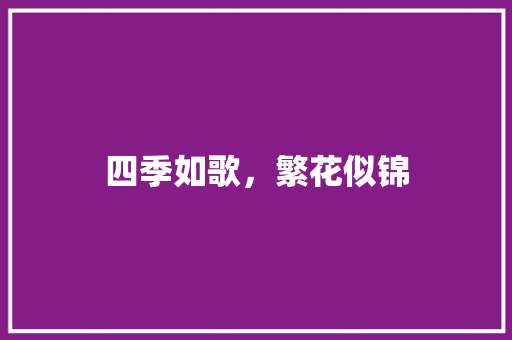 四季如歌，繁花似锦