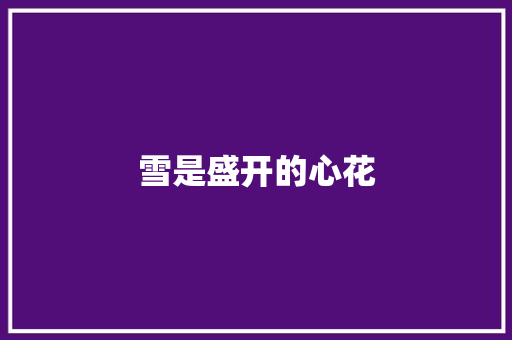 雪是盛开的心花