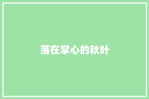 落在掌心的秋叶