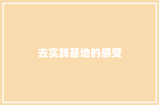 去实践基地的感受