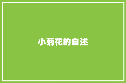 小菊花的自述