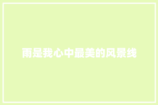雨是我心中最美的风景线