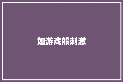 如游戏般刺激