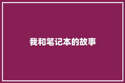我和笔记本的故事