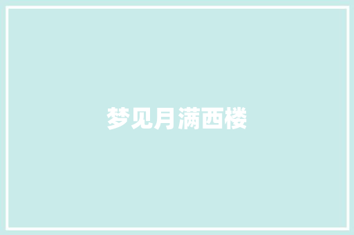 梦见月满西楼