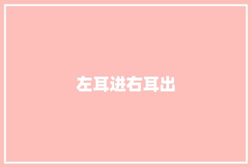 左耳进右耳出