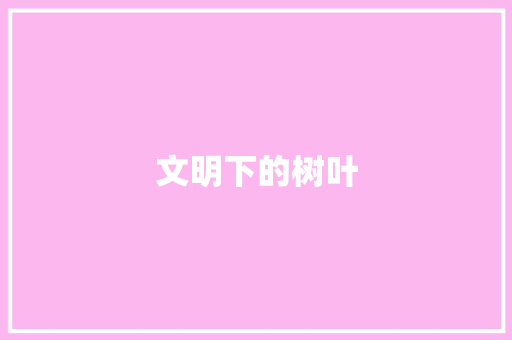 文明下的树叶