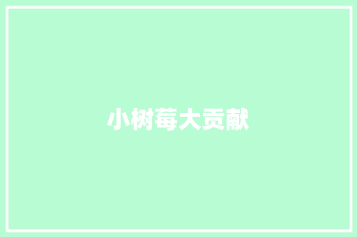 小树莓大贡献