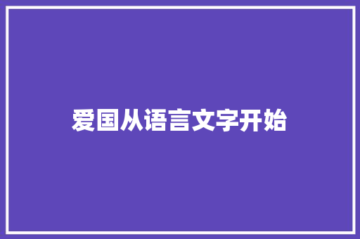 爱国从语言文字开始