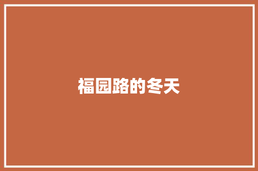 福园路的冬天
