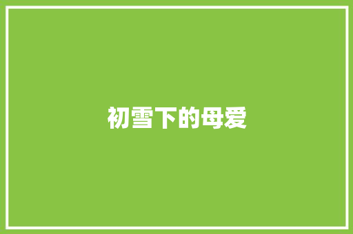 初雪下的母爱
