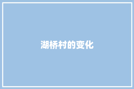 湖桥村的变化
