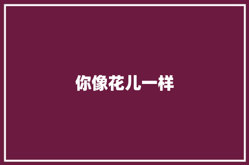 你像花儿一样