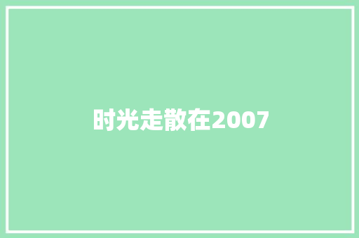 时光走散在2007