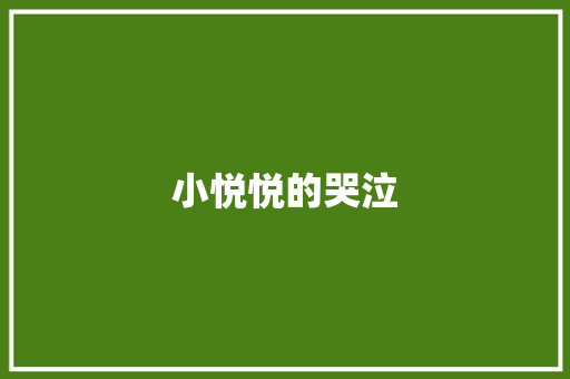 小悦悦的哭泣