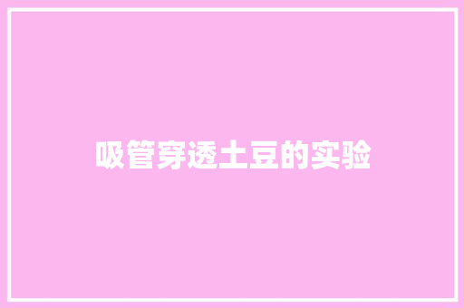 吸管穿透土豆的实验