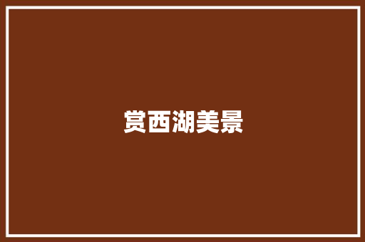 赏西湖美景