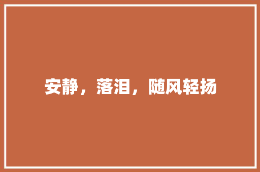 安静，落泪，随风轻扬