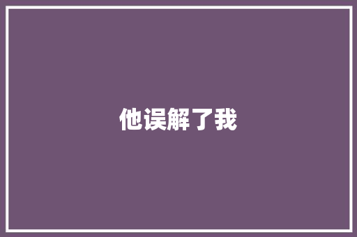 他误解了我