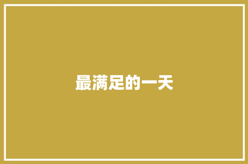 最满足的一天