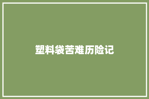 塑料袋苦难历险记