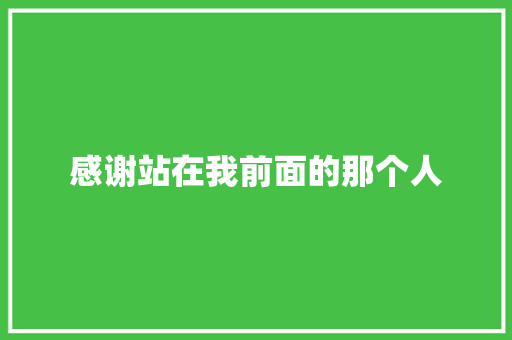 感谢站在我前面的那个人