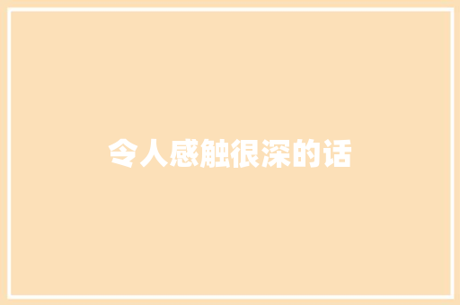 令人感触很深的话