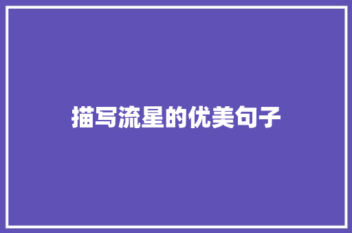 描写流星的优美句子