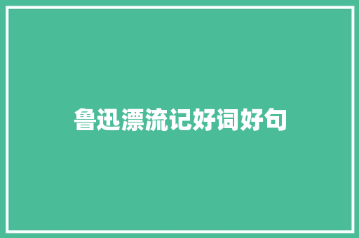 鲁迅漂流记好词好句