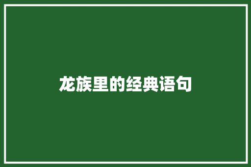 龙族里的经典语句