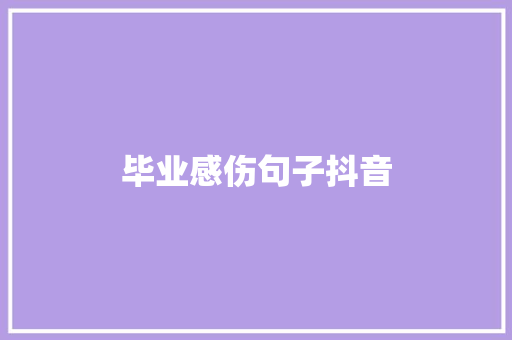 毕业感伤句子抖音
