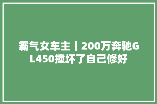 霸气女车主丨200万奔驰GL450撞坏了自己修好 汽车知识