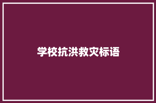学校抗洪救灾标语