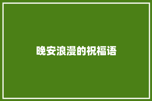 晚安浪漫的祝福语