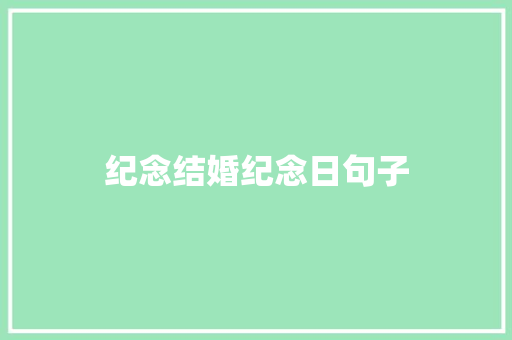 纪念结婚纪念日句子