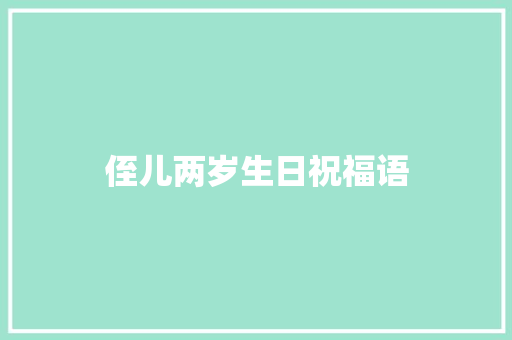 侄儿两岁生日祝福语
