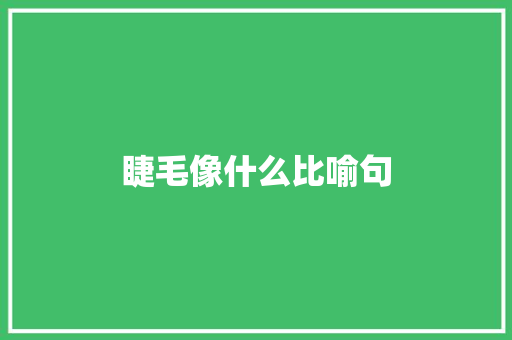 睫毛像什么比喻句