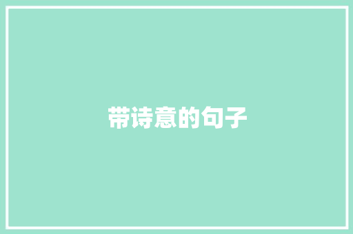 带诗意的句子