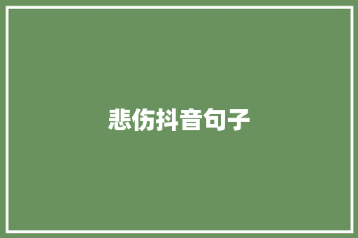 悲伤抖音句子