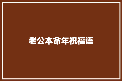 老公本命年祝福语