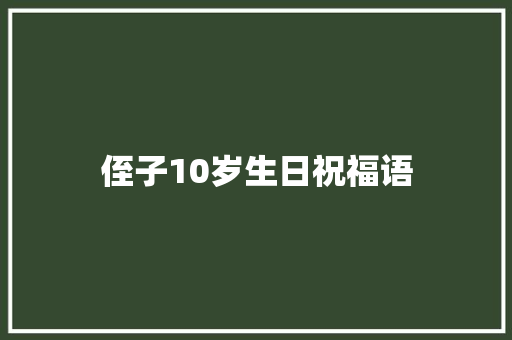 侄子10岁生日祝福语