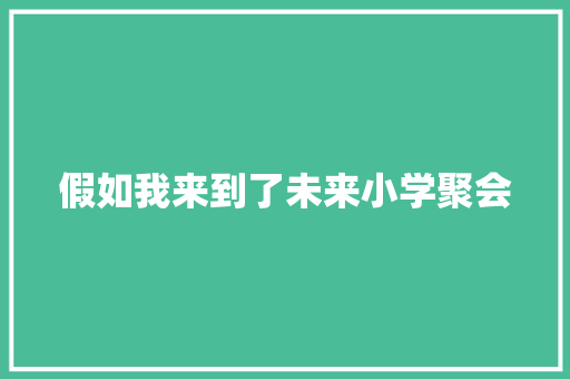 假如我来到了未来小学聚会