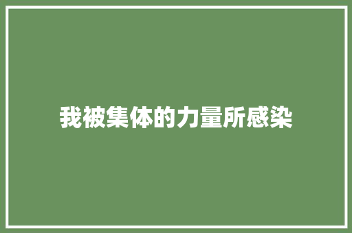 我被集体的力量所感染