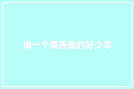 做一个真善美的好少年