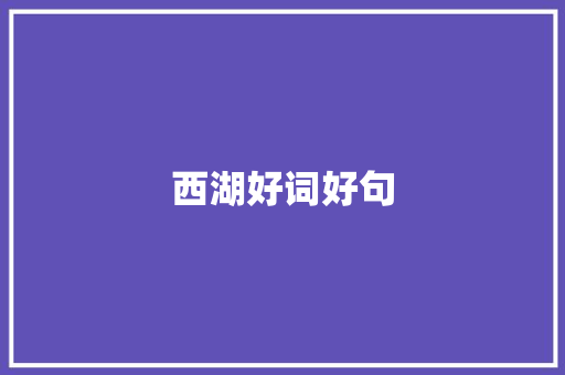 西湖好词好句